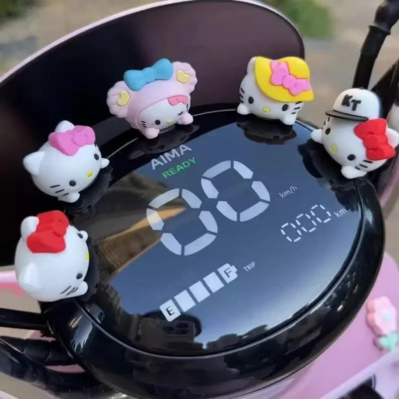 Sanrio Hello Kitty 3D Car Air Freshener Ornament - Kawaii Cute Motorbike Desk Decoration Gift for Girls Birthday Present