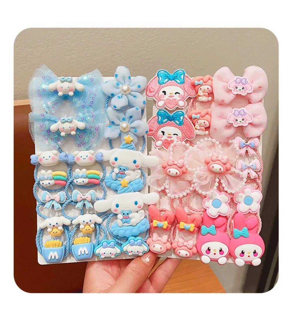 Hello Kitty Hair Accessories Set – Cute Cartoon Hair Ties, Hair Clips & Scrunchies for Girls and Kids