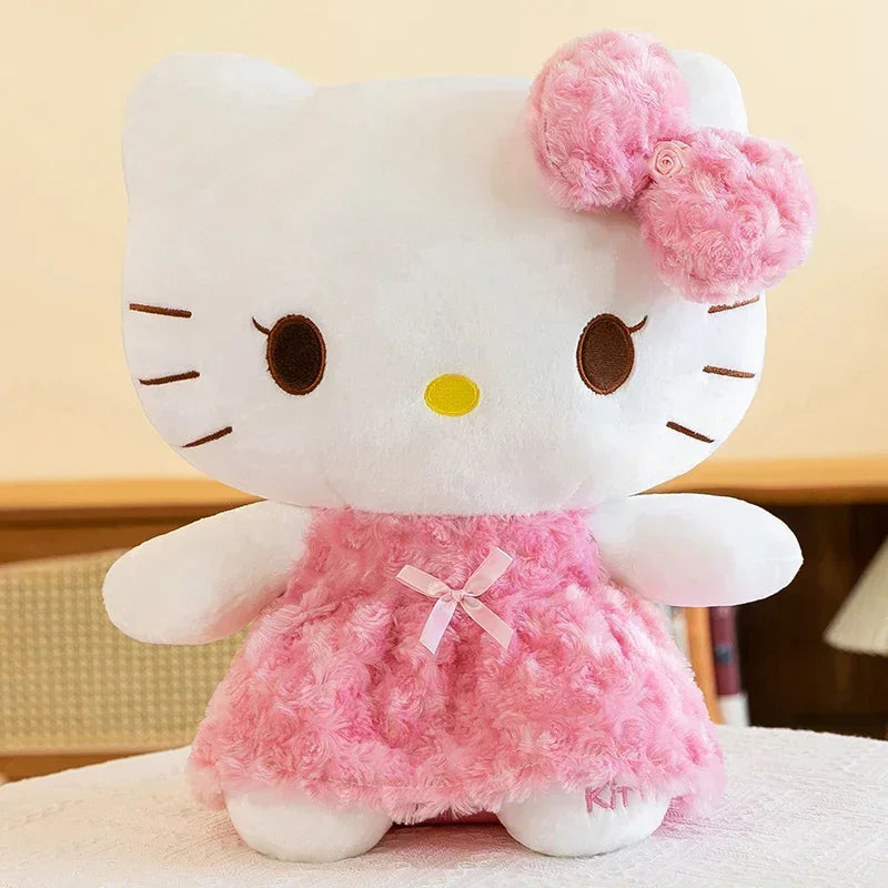 35cm Sanrio Hello Kitty Kawaii Rose My Melody Plush Toy Anime Cartoon Anime Big Size Soft Stuffed Doll Pillow Kids Birthday Gift