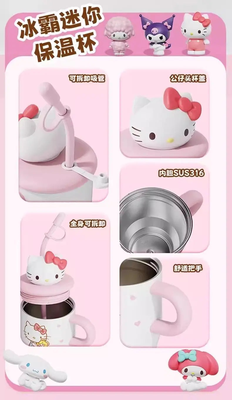 Anime Sanrio Hello Kitty Thermos Cup Cinnamoroll Girls Gift Cute Large Capacity Sippy Cup Cartoon Kawaii Lovely Student 2026