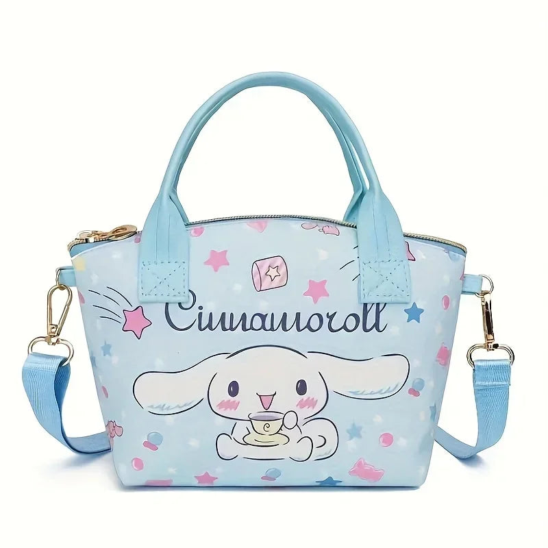 Hello Kitty & Friends Printed Tote Bag – Cute Cinnamoroll, Kuromi & My Melody Shoulder Handbag