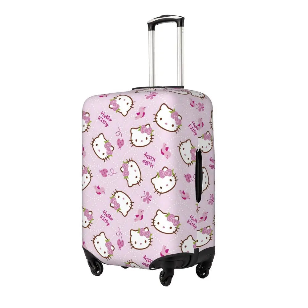 Custom Girls Kitten Classical Printing Luggage Cover Elastic Cute KT Cat Travel Suitcase Protective Covers Fits 18-32 Inch