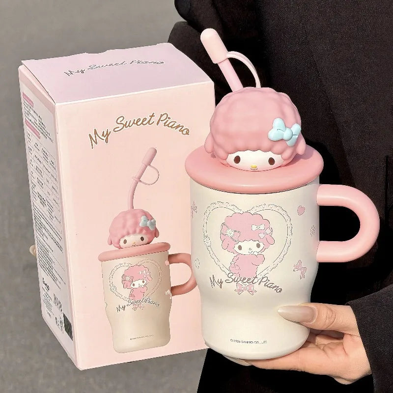 Anime Sanrio Hello Kitty Thermos Cup Cinnamoroll Girls Gift Cute Large Capacity Sippy Cup Cartoon Kawaii Lovely Student 2026