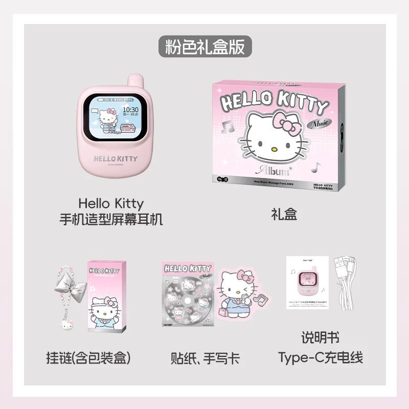 Martube Sanrio Hello Kitty Screen Display Smart Bluetooth Earbuds In-Ear Hi-Fi Sound Noise Cancelling Headset Birthday Toy Gift