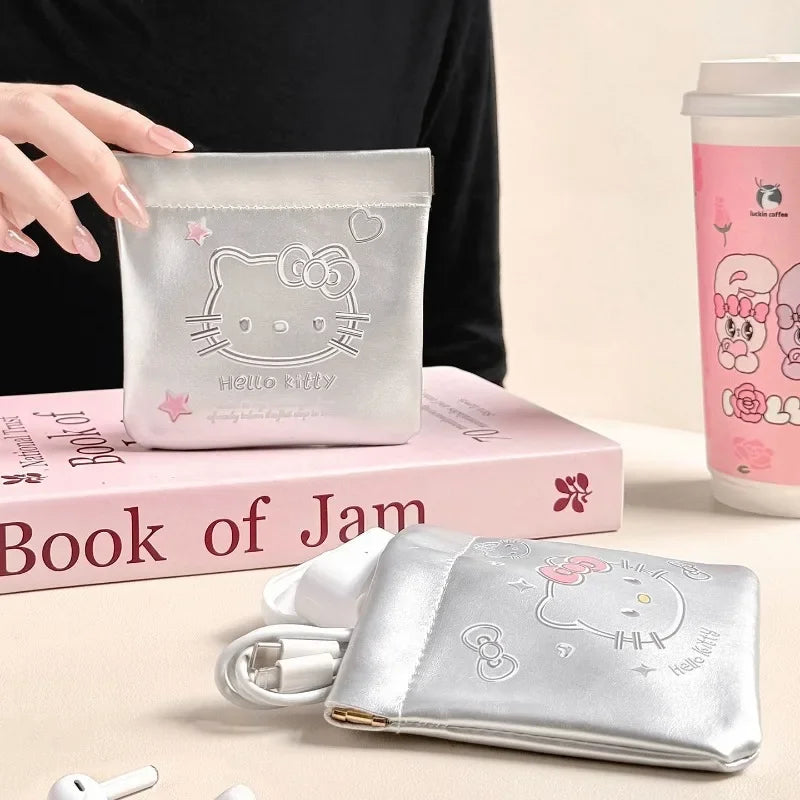 Hello Kitty Organizer Pouch – Portable Makeup, Earphone & Travel Storage Bag