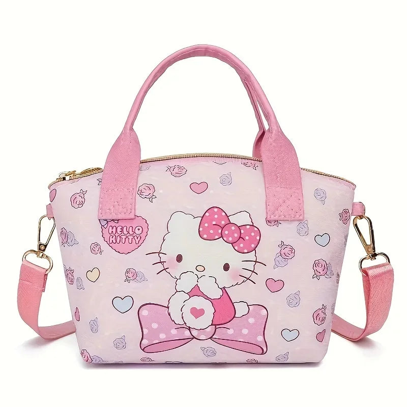 Hello Kitty & Friends Printed Tote Bag – Cute Cinnamoroll, Kuromi & My Melody Shoulder Handbag