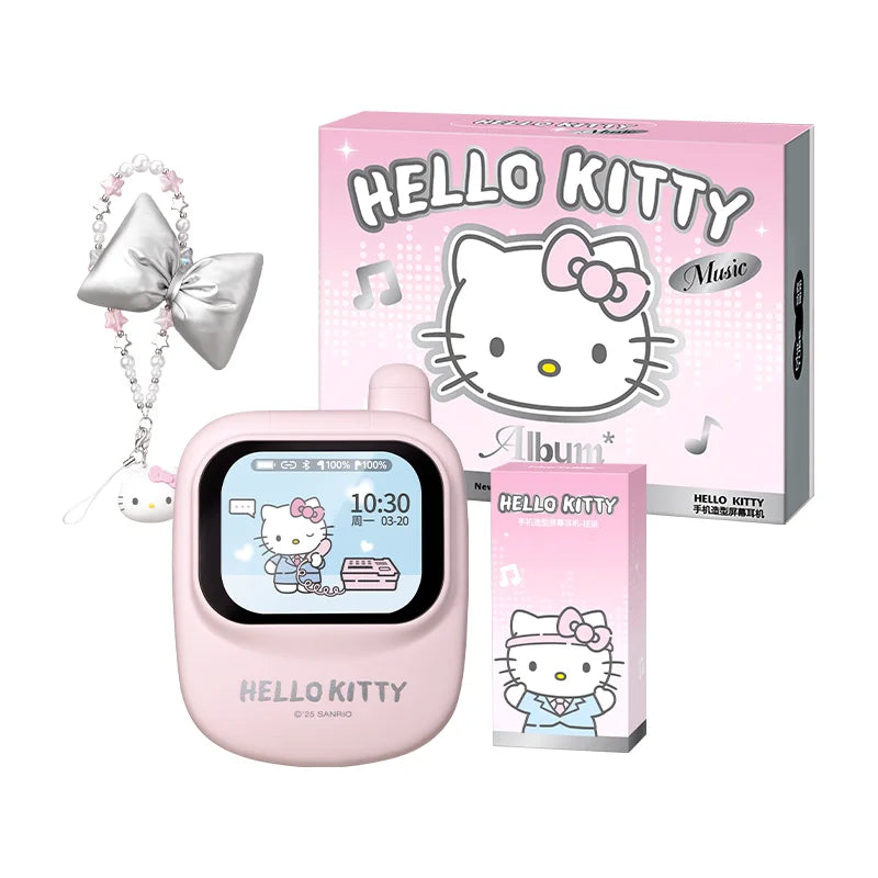 Hello Kitty Wireless Bluetooth Earphones Intelligent Touch Screen Anime Peripheral Creative Gift High Quality Noise Reduction