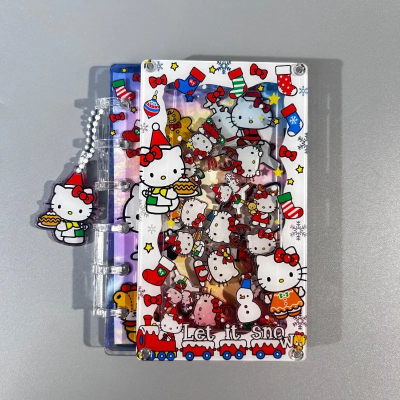 Hello Kitty Shake Book Acrylic Loose-Leaf Notebook – Cute Kawaii Cartoon DIY Student Journal – Personalized Creative Writing Book & Gift