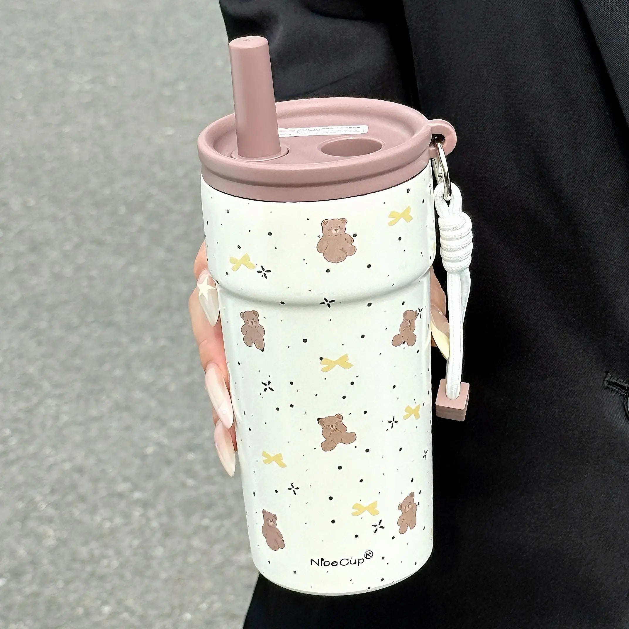 New Campus Style Sanrio Hello Kitty Insulated Tumbler with Straw – Large Capacity 316 Stainless Steel Leak-Proof Travel Coffee Cup – Cute Cartoon Water Bottle
