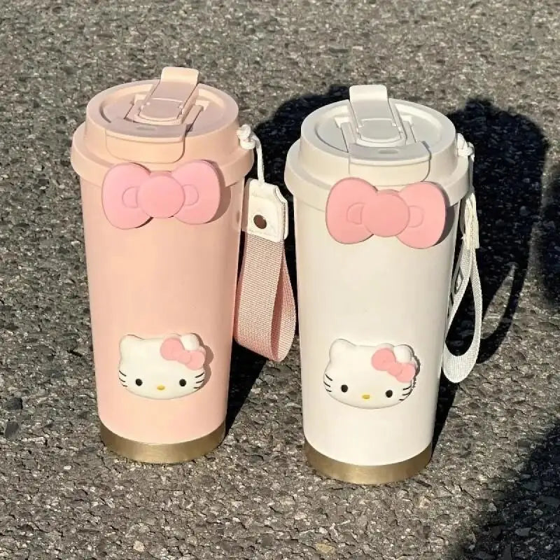 Hello Kitty Insulated Tumbler with Straw – Large Capacity Leak-Proof Travel Coffee Cup for School, Gym & Car