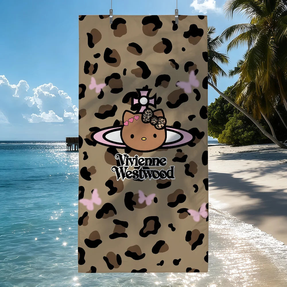 Sa H-HelloK-Kitty Leopard DarkSkinned Hottie Quick Drying Beach Towels Are Suitable For Swimming Pools Camping Yoga And The Gym