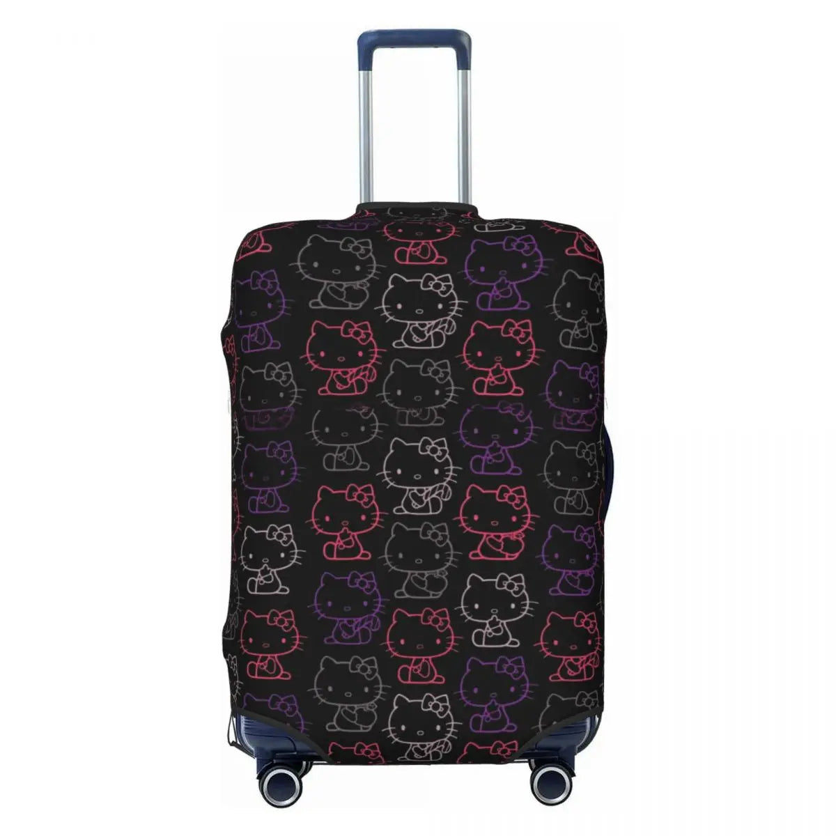 Custom Girls Kitten Classical Printing Luggage Cover Elastic Cute KT Cat Travel Suitcase Protective Covers Fits 18-32 Inch