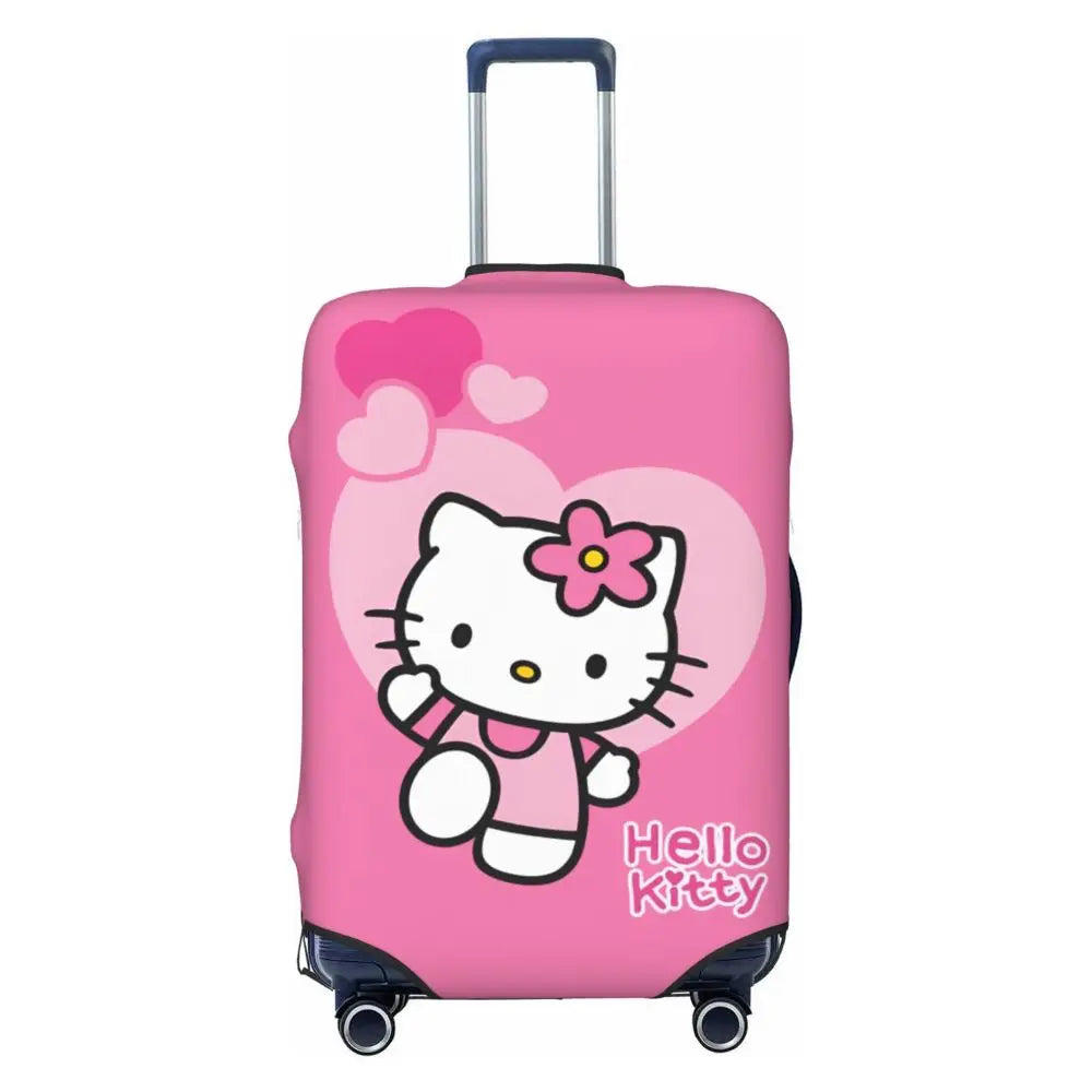Custom Girls Kitten Classical Printing Luggage Cover Elastic Cute KT Cat Travel Suitcase Protective Covers Fits 18-32 Inch