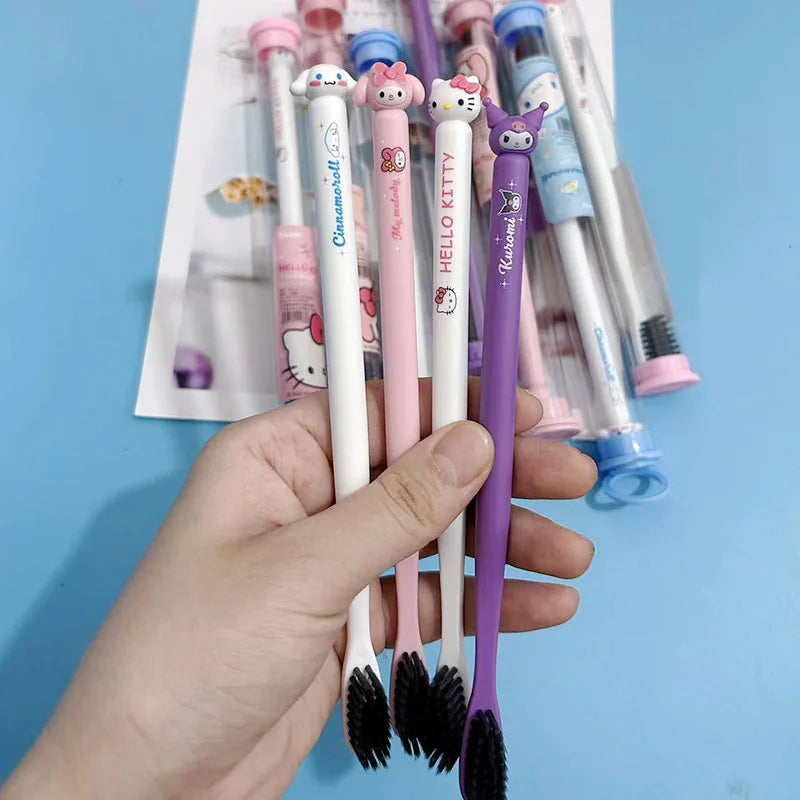 Sanrio Kawaii Soft Bristle Toothbrush – Eco-Friendly Portable Fiber Brush for Gentle Oral Care