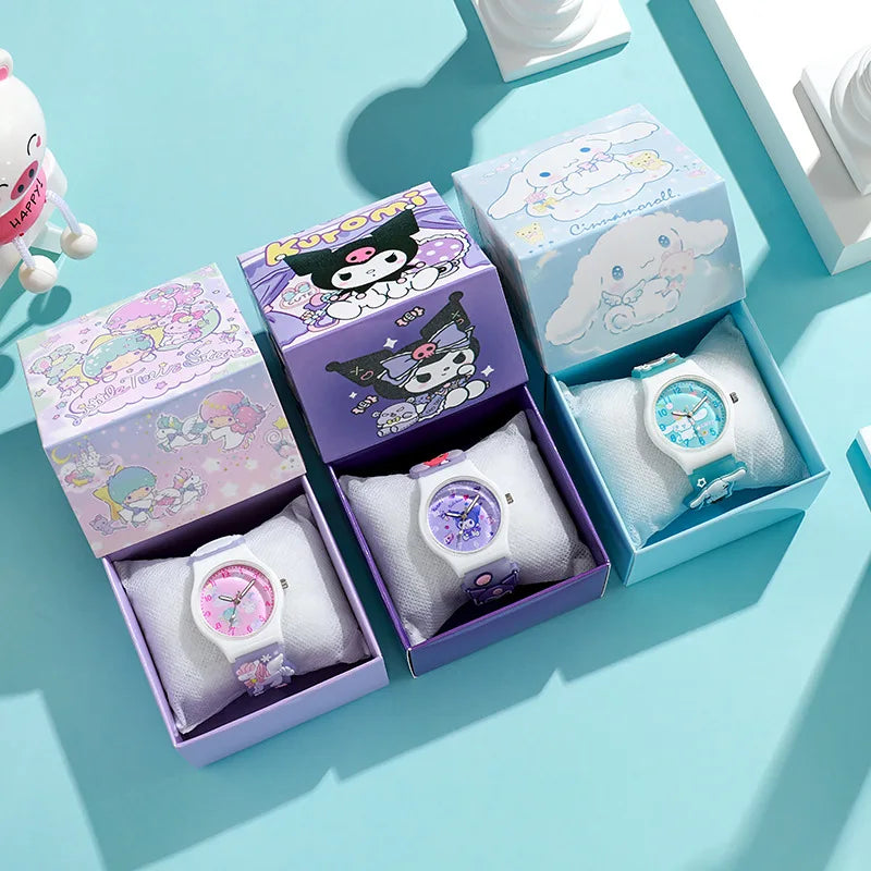 Hello Kitty 3D Cartoon Kids Watch – Waterproof Quartz Wristwatch Gift Set for Girls