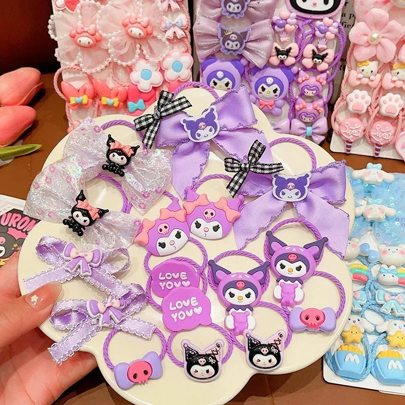 Hello Kitty Hair Accessories Set – Cute Cartoon Hair Ties, Hair Clips & Scrunchies for Girls and Kids
