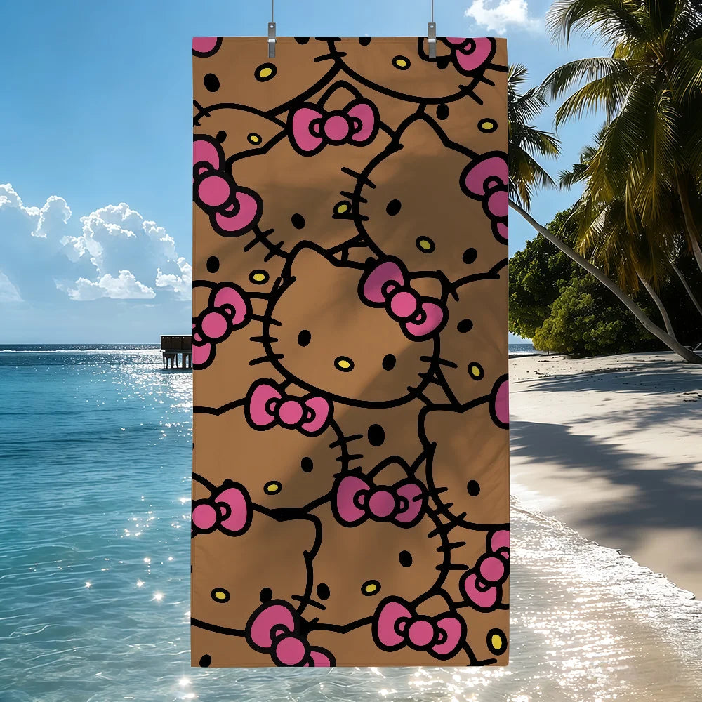 Sa H-HelloK-Kitty Leopard DarkSkinned Hottie Quick Drying Beach Towels Are Suitable For Swimming Pools Camping Yoga And The Gym