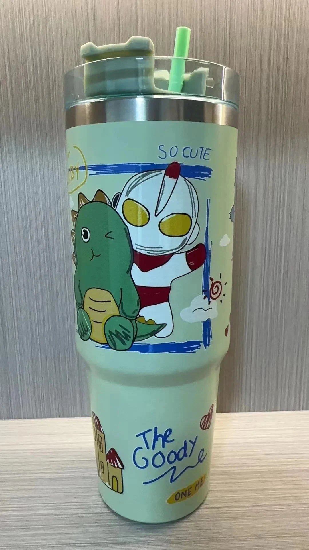 Kawaii Hello Kitty 900ML Thermos Cup Anime Sanrio Kuromi Cinnamoroll High Capacity Car Cup 304 Stainless Steel Vacuum Coffee Cup