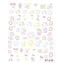 Kawaii Hello Kitty Relief Stickers Cute Anime Student DIY Waterproof Nail Stickers Decorative Toy Women Accessories Wholesale