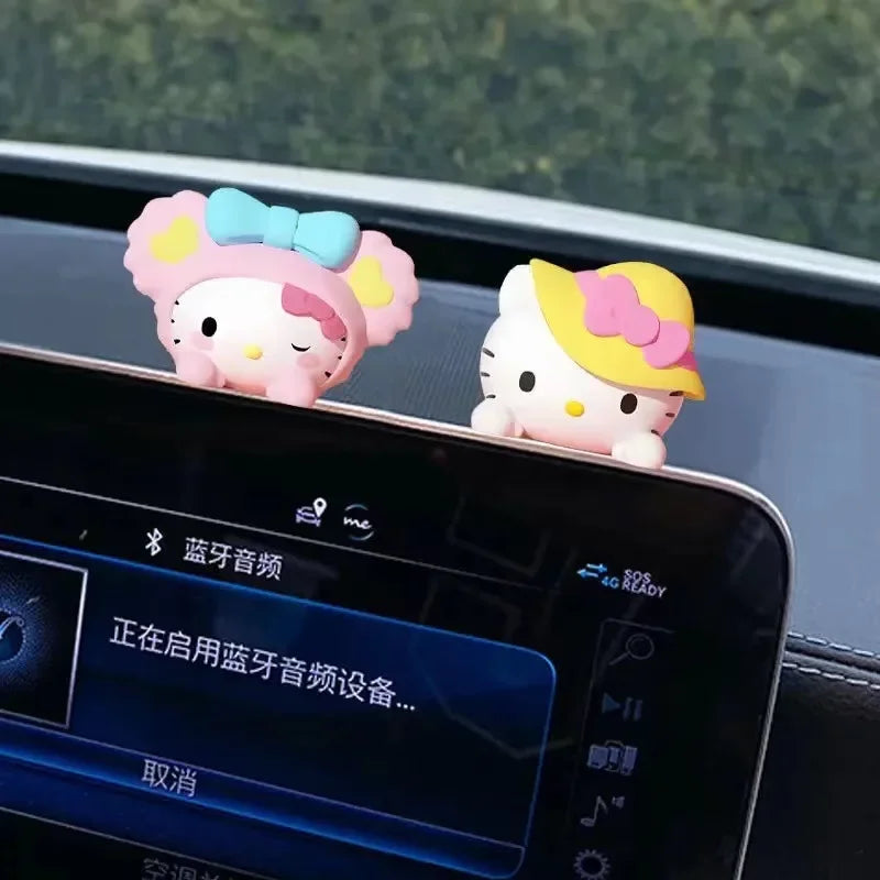 Sanrio Hello Kitty 3D Car Air Freshener Ornament - Kawaii Cute Motorbike Desk Decoration Gift for Girls Birthday Present
