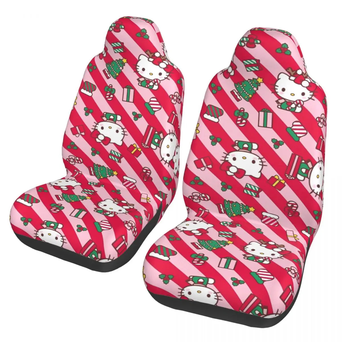 Hello Kitty Pink Leopard Car Seat Cover – Universal Four Seasons Seat Protector Cushion for Cars