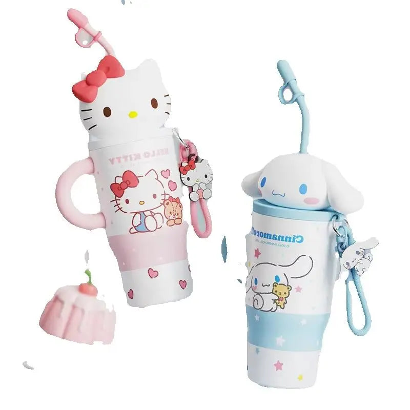 Hello Kitty Thermos Cup with Straw – Cute Double Drink Insulated Water Bottle for School, Travel & Daily Use