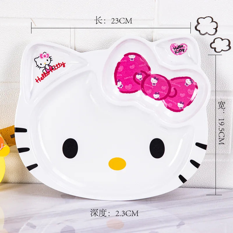Kawaii HelloKitty Cartoon Cute Creative Girl Simple Ceramics Dipping Plate Personalized Anime Household Small Snacks Plate