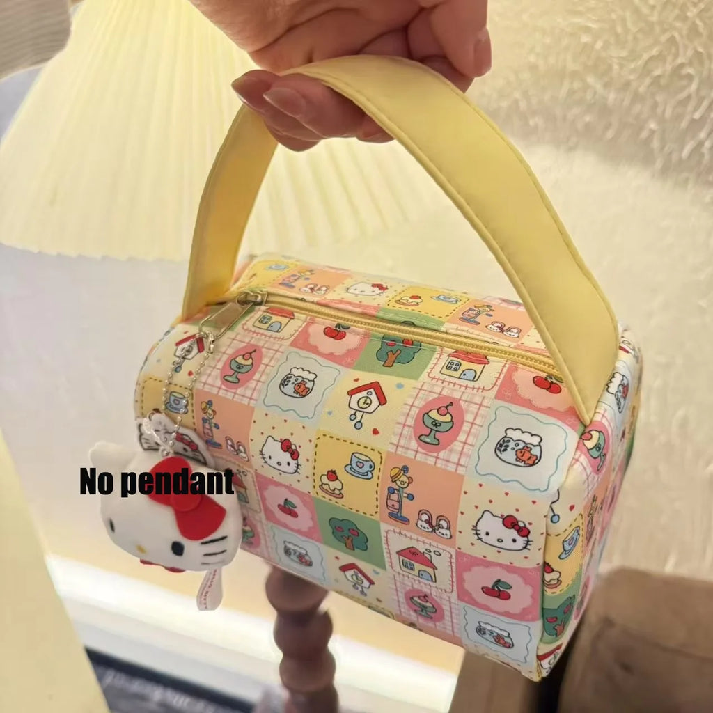 Hello Kitty Cartoon Makeup Bag – Portable Travel Toiletry & Cosmetic Handbag for Women and Girls