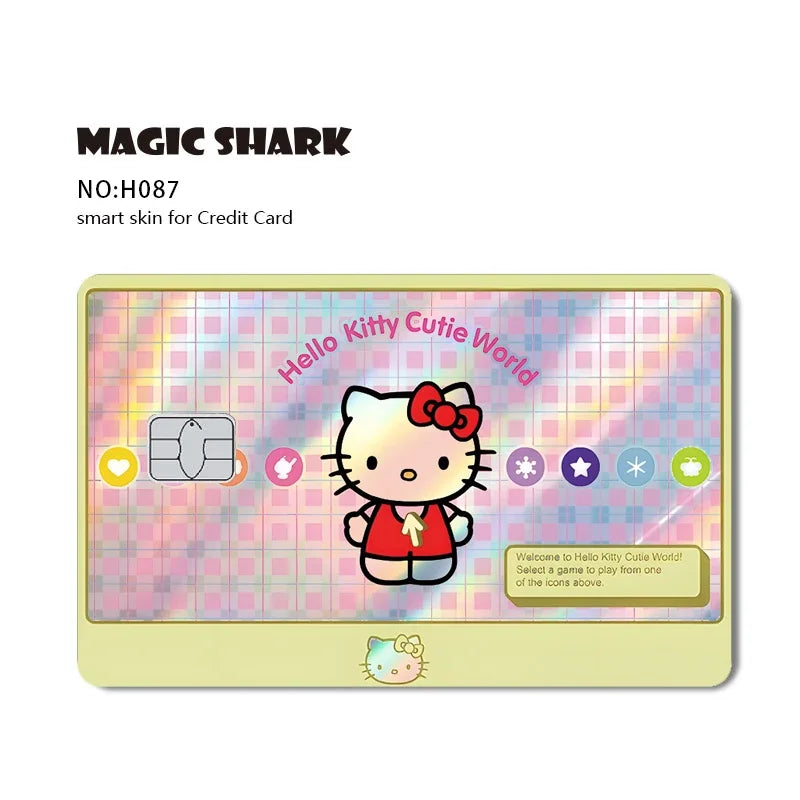 Hello Kitty & Kuromi Holographic Laser Shiny Card Skin Sticker for Debit & Credit Cards 💳🎀