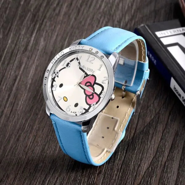 Hello Kitty Kids Quartz Watch – Cute Kawaii Waterproof Cartoon Wristwatch for Girls & Children