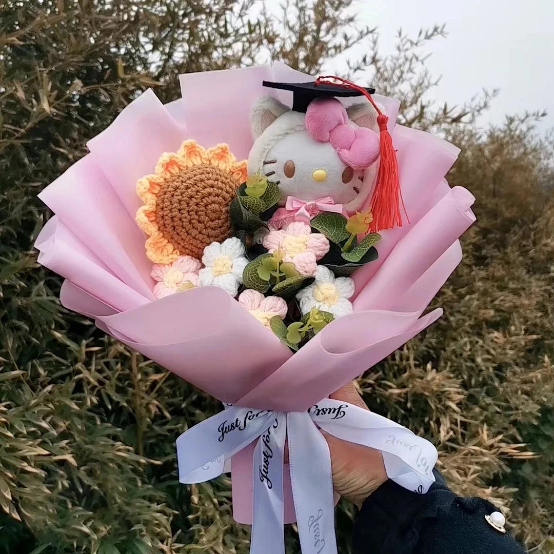 Hello Kitty Cartoon Plush Bouquet – Rose Flower Doll Arrangement for Home Decor & Gift (Valentine’s, Christmas & Wedding)