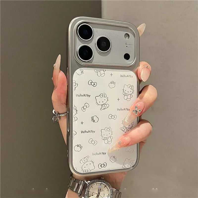 Cute Kawaii Hello Kitty Resin Phone Case – Trendy Protective Cover for iPhone 11, 12, 13, 14, 15, 16, 17, Plus, Air & Pro Max