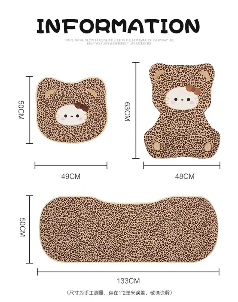 Hello Kitty Car Neck & Lumbar Support Pillow Set – Cute Cartoon Headrest Cushion for Travel & Driving Comfort