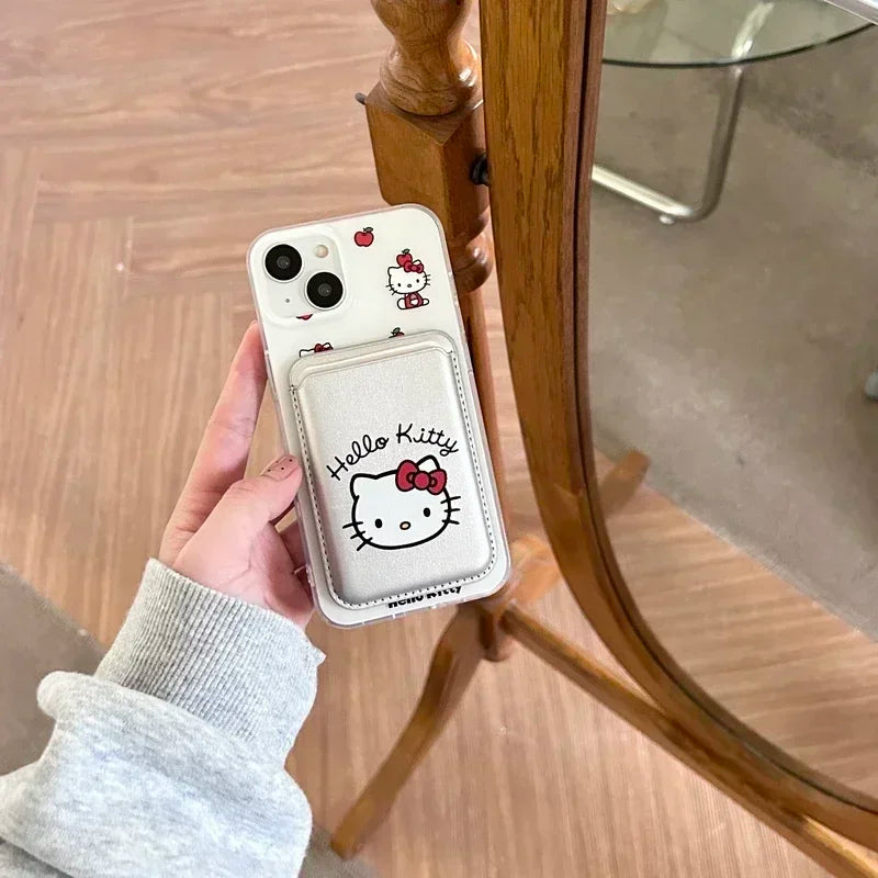 Hello Kitty MagSafe Wallet Phone Case – Magnetic Card Holder & Wireless Charging Cover for iPhone 13, 14, 15, 16 & 17 Pro Max