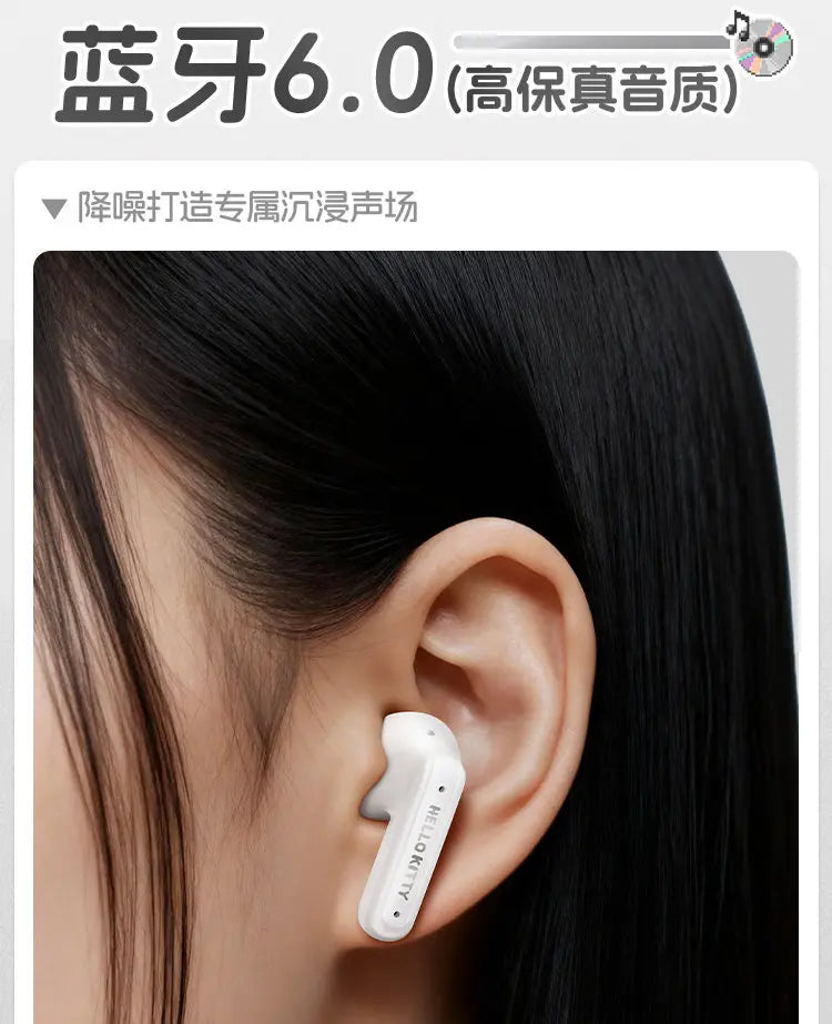 Martube Sanrio Hello Kitty Screen Display Smart Bluetooth Earbuds In-Ear Hi-Fi Sound Noise Cancelling Headset Birthday Toy Gift