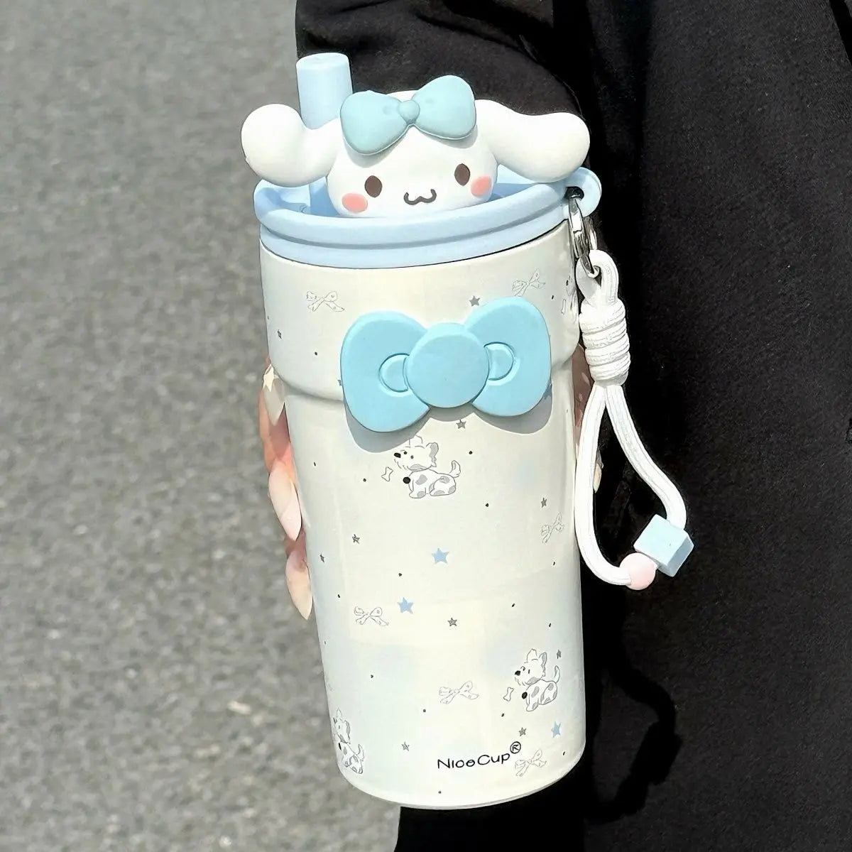 New Campus Style Sanrio Hello Kitty Insulated Tumbler with Straw – Large Capacity 316 Stainless Steel Leak-Proof Travel Coffee Cup – Cute Cartoon Water Bottle