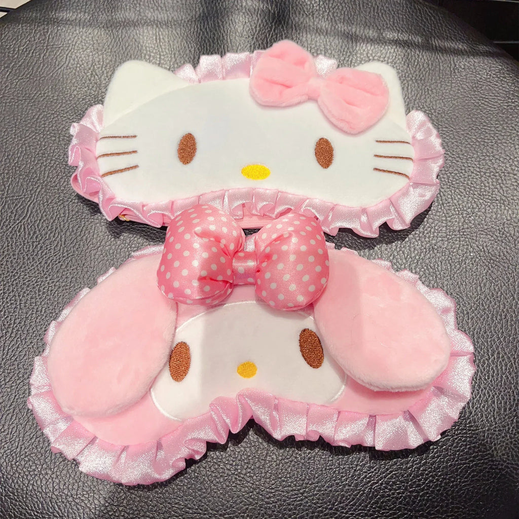 Cartoon My Melody Blindfold Cat Kawaii Eye Mask Comfortable Sleeping Blindfolds Japanese Style Eyeshade Girl