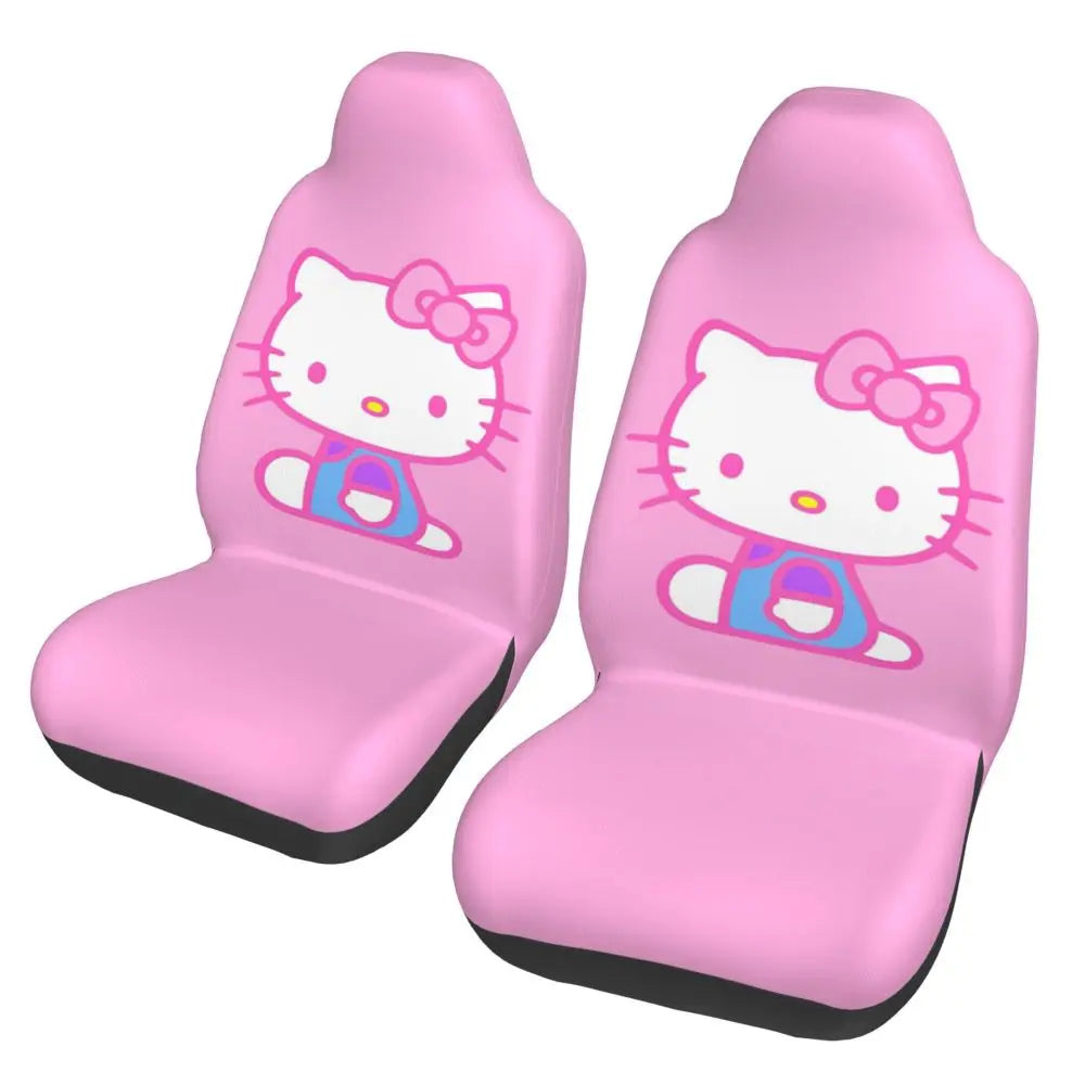 Hello Kitty Pink Leopard Car Seat Cover – Universal Four Seasons Seat Protector Cushion for Cars