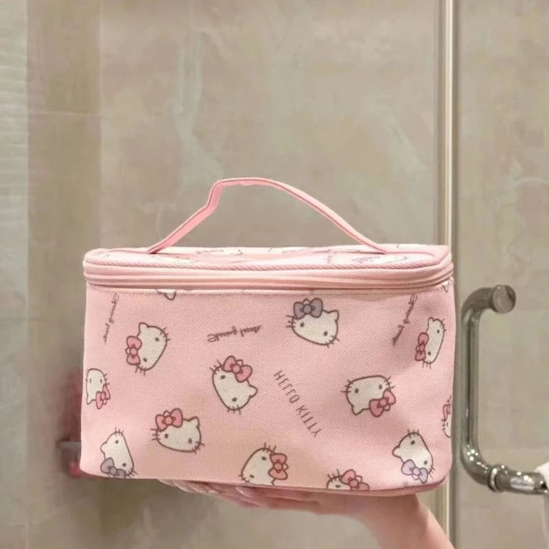 Hello Kitty Large Capacity Travel Makeup Bag – Portable Cosmetic & Toiletry Organizer with Compartments