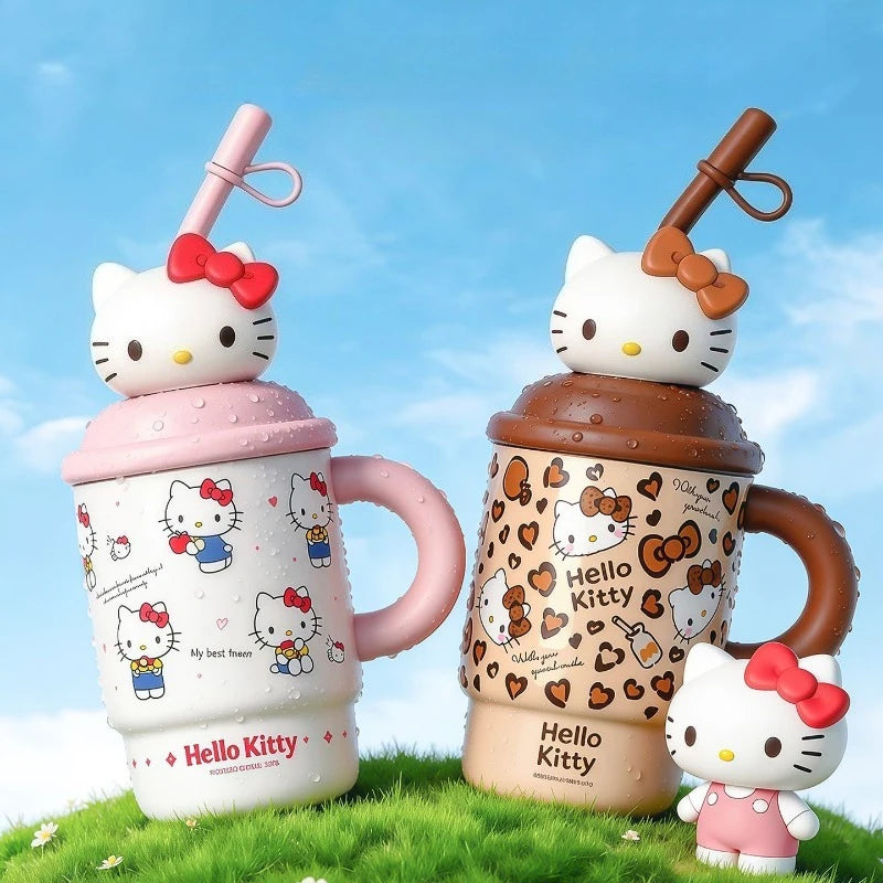 Sanrio Hello Kitty Bestie Sweethearts Birthday Gift Practical Water Cup Ice Bully Cup Lovable Fashion Send A Friend Away Cartoon