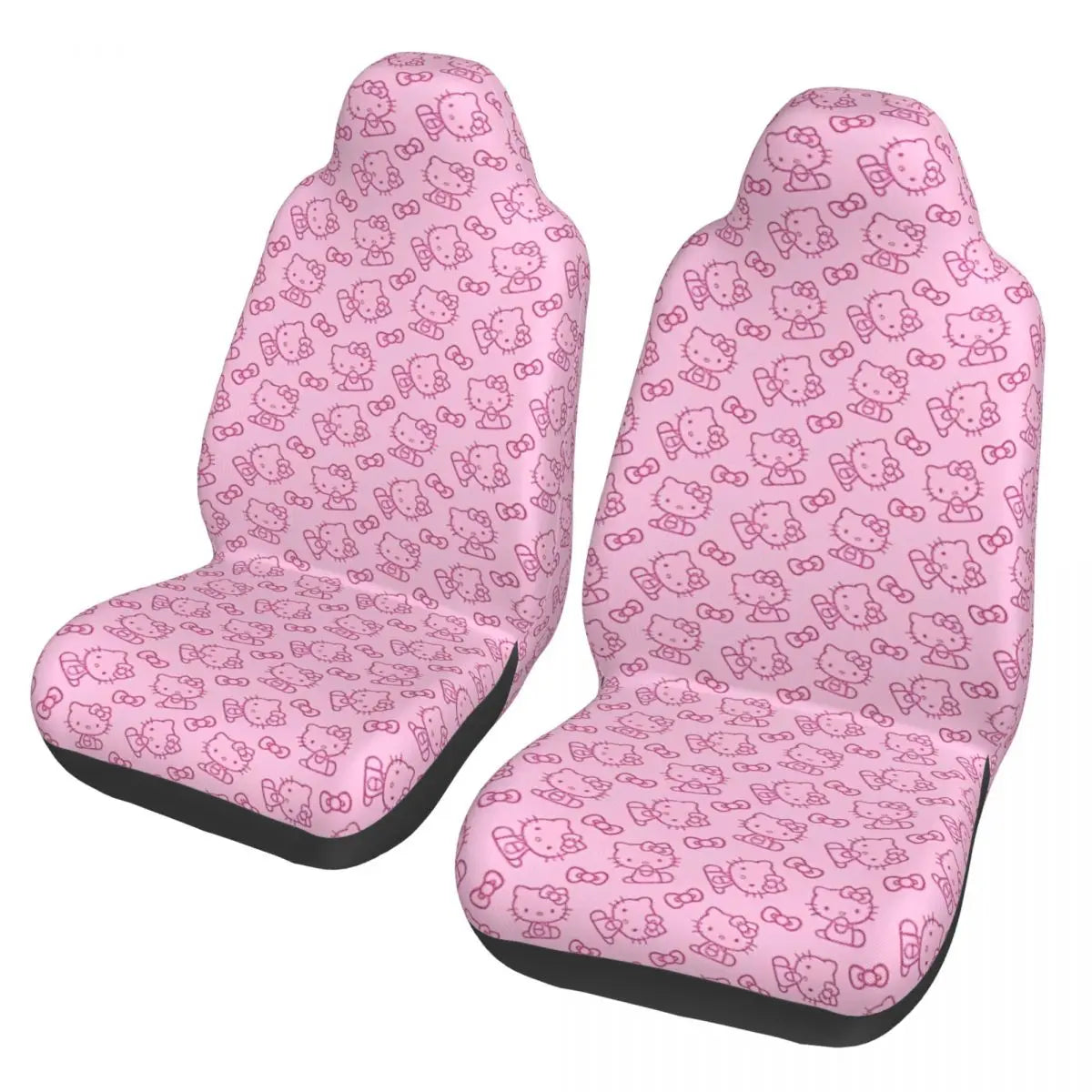Hello Kitty Pink Leopard Car Seat Cover – Universal Four Seasons Seat Protector Cushion for Cars