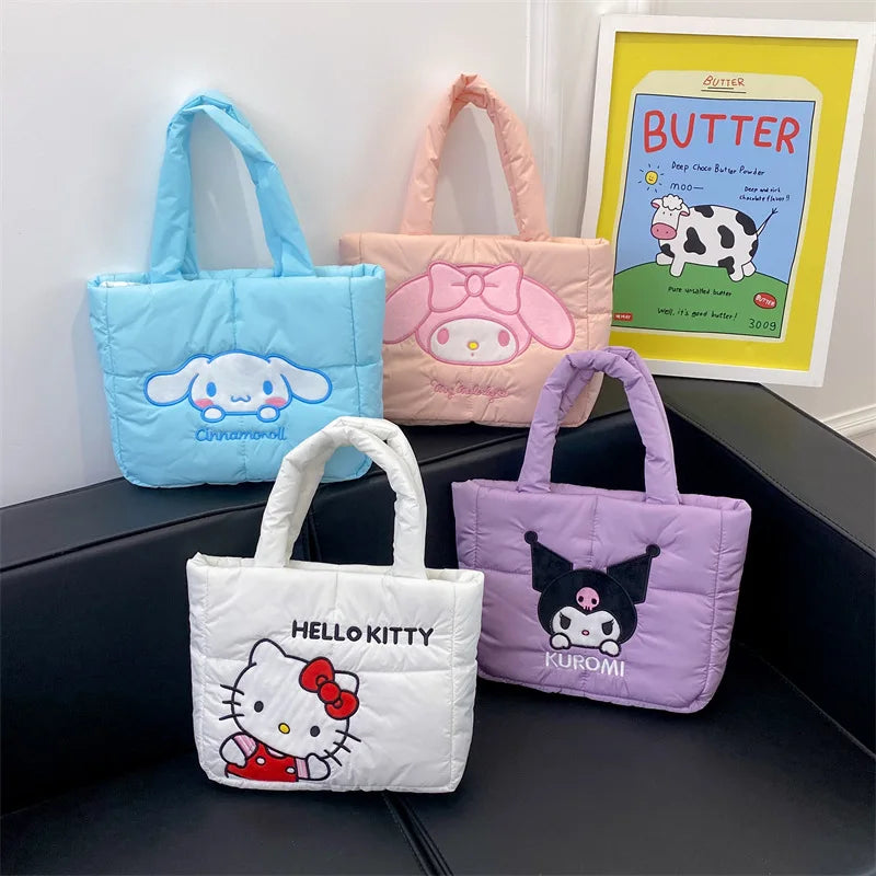 Anime Sanrio Hello Kitty Hand Bag Shoulder Bag My Melody Cinnamoroll Kuromi Makeup Bag Commuter Bag Birthday Christmas Gifts