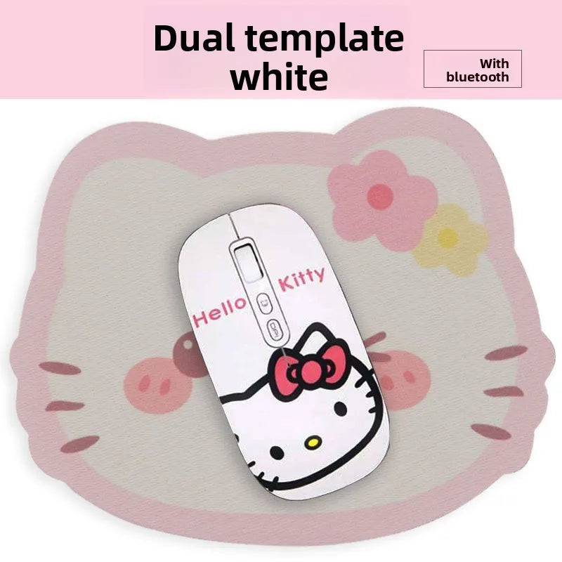 Cute cartoon character Hello kitty wireless Bluetooth dual-mode mouse Cute and fun rechargeable universal mouse Holiday gift