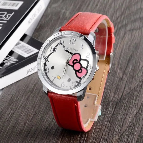 Hello Kitty Kids Quartz Watch – Cute Kawaii Waterproof Cartoon Wristwatch for Girls & Children