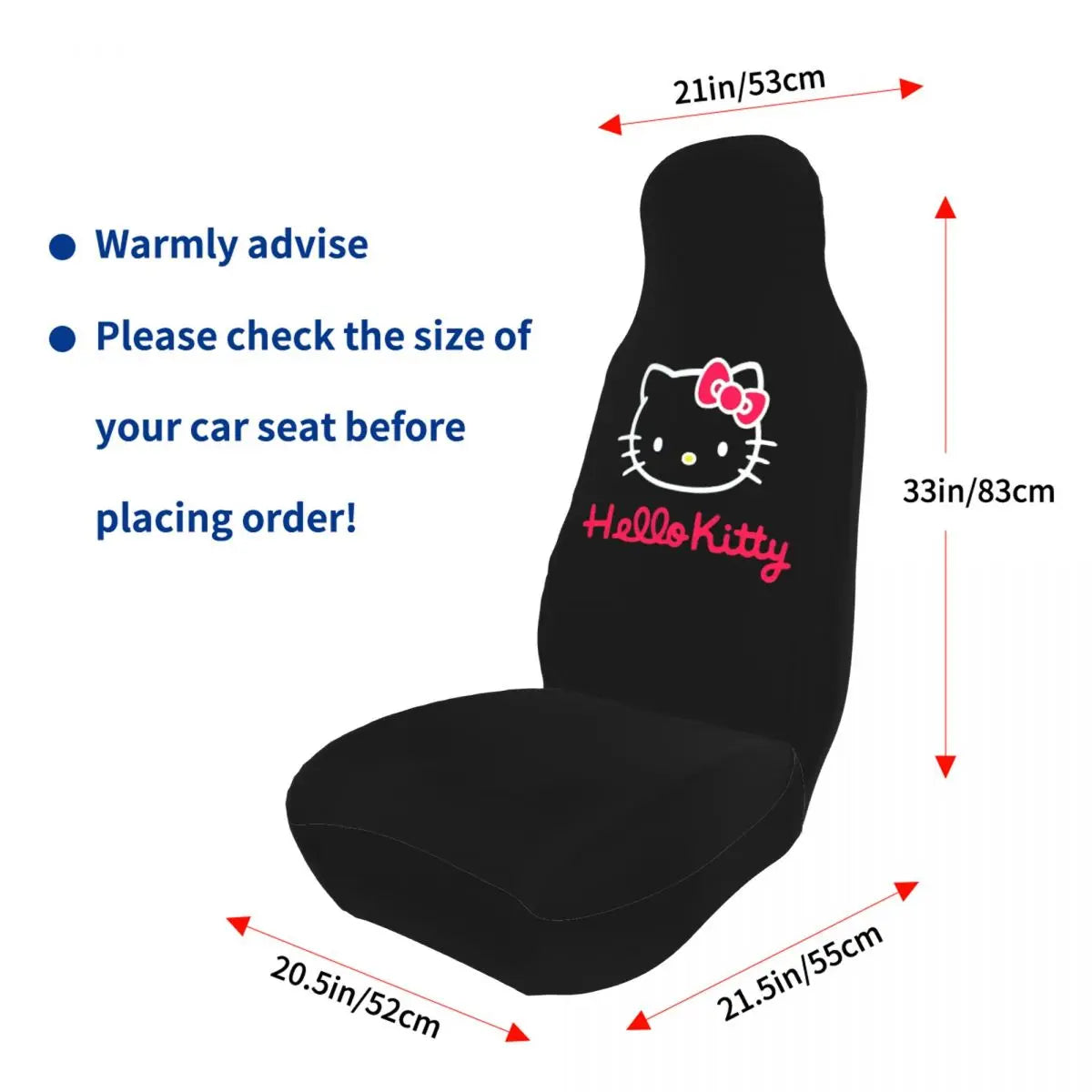 Hello Kitty Universal Car Seat Cover – Waterproof Kawaii Cartoon Seat Protector for Cars, SUVs & Trucks