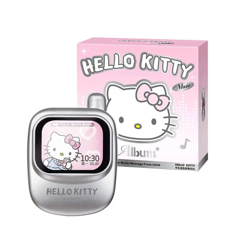 Hello Kitty Wireless Bluetooth Earphones Intelligent Touch Screen Anime Peripheral Creative Gift High Quality Noise Reduction