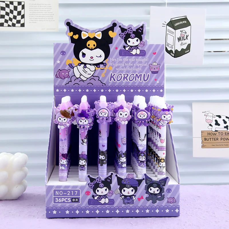 Title

6/36Pcs Sanrio Kuromi Erasable Gel Pens – Cute 0.5mm Blue Ink Neutral Pens – Kawaii Stationery for School, Office & Gifts
