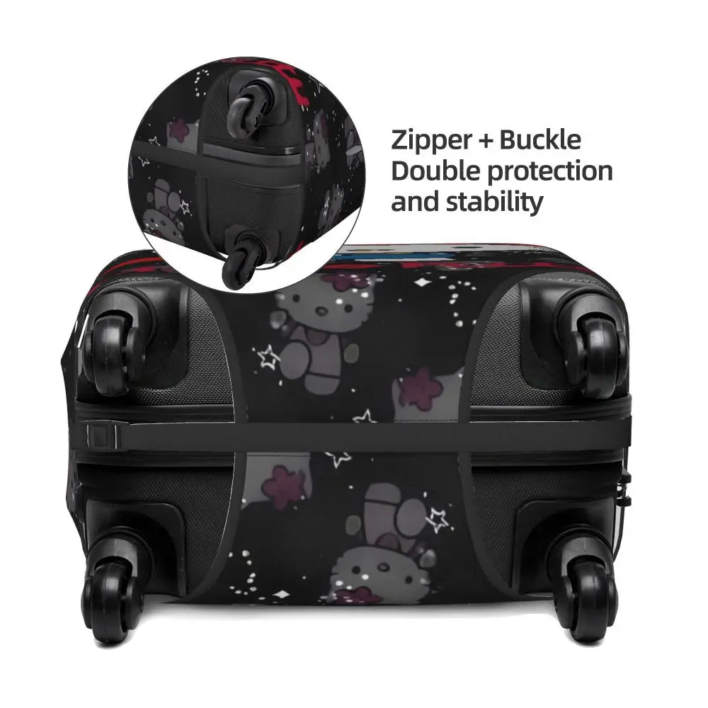 Custom Girls Kitten Classical Printing Luggage Cover Elastic Cute KT Cat Travel Suitcase Protective Covers Fits 18-32 Inch