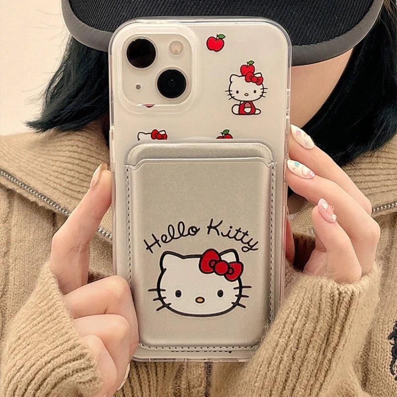 Hello Kitty MagSafe Wallet Phone Case – Magnetic Card Holder & Wireless Charging Cover for iPhone 13, 14, 15, 16 & 17 Pro Max