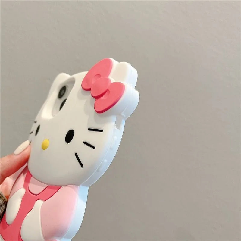 3D Candy Hello Kitty Cartoon Silicon Soft Phone Case for iPhone 17 16 15 Pro Max 14 Plus 12 Pro 13 Mini 11 7 8 X XS XR 4 5S